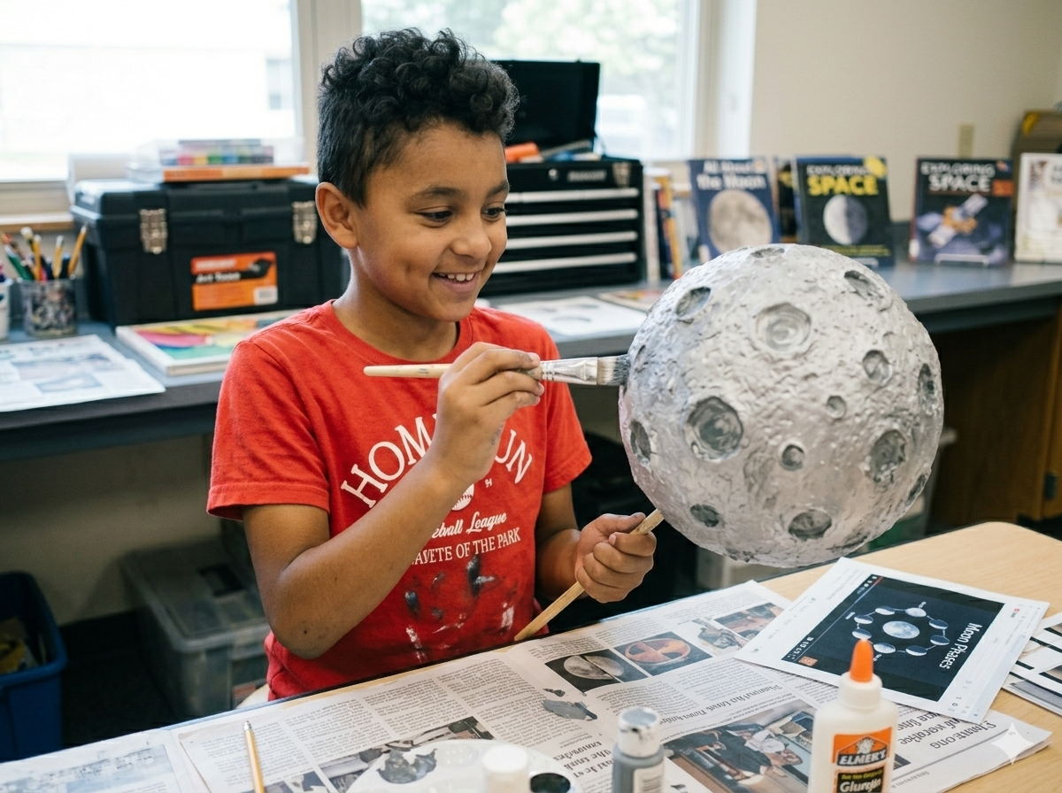 Max building the Moon model
