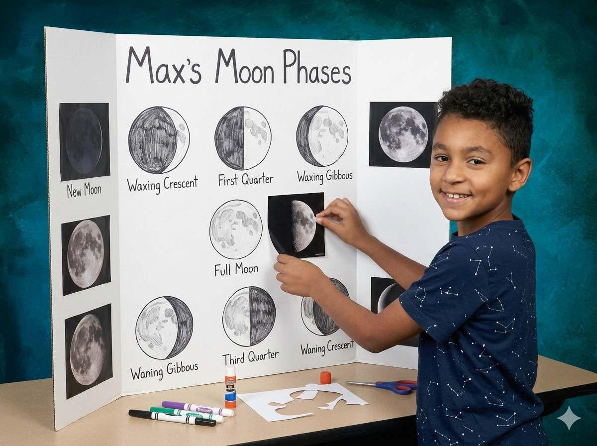 Max building the Moon model