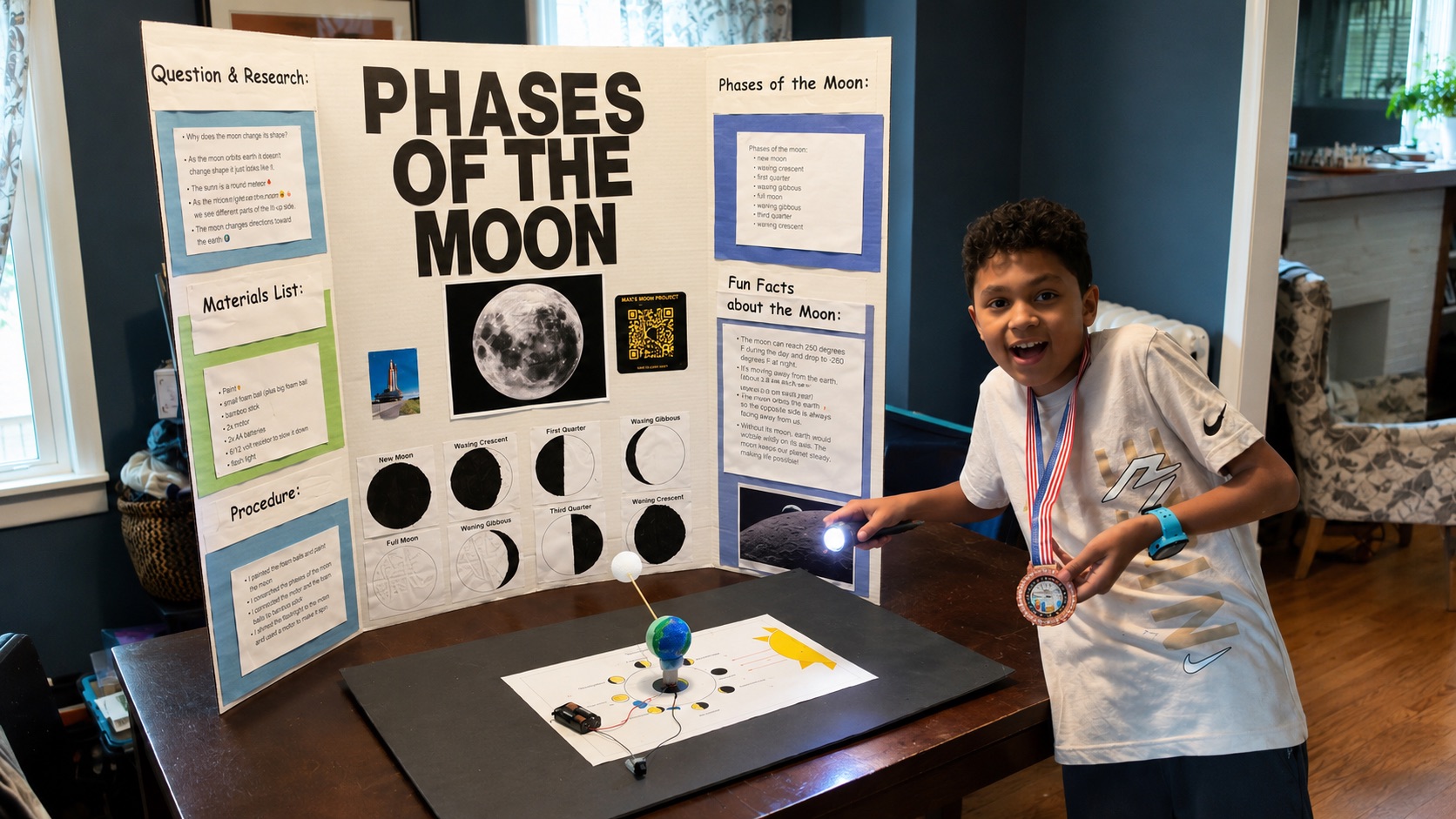 Max at the science fair